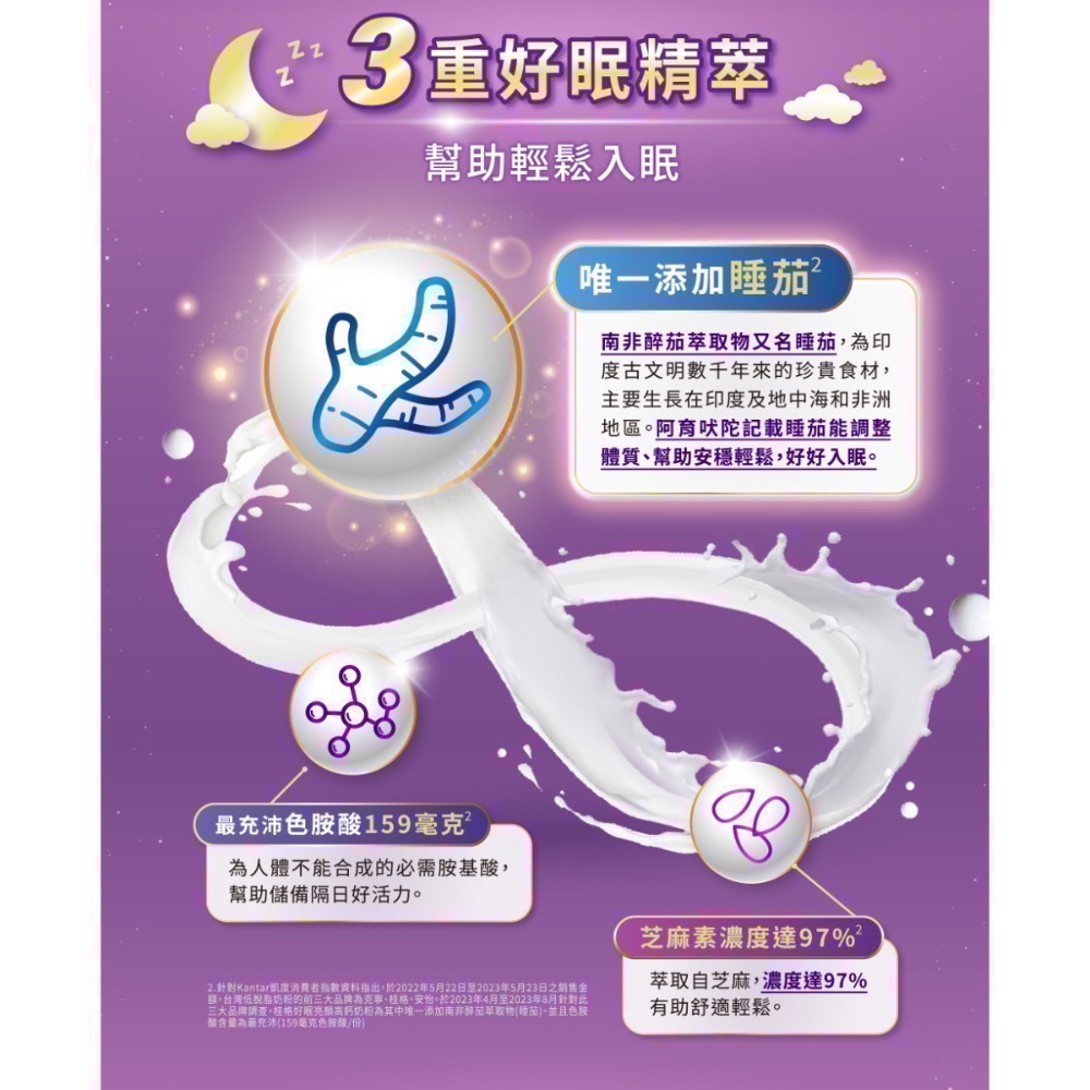 桂格 好眠亮顏高鈣奶粉750g-細節圖6