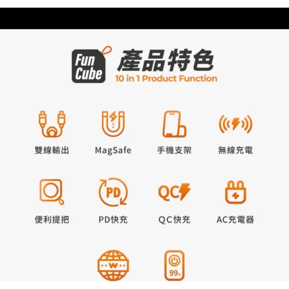 Philips 飛利浦 DLP4347C 10000mAh多功能十合一螢幕顯示行動電源(磁吸/自帶雙線/無線/37W-細節圖8