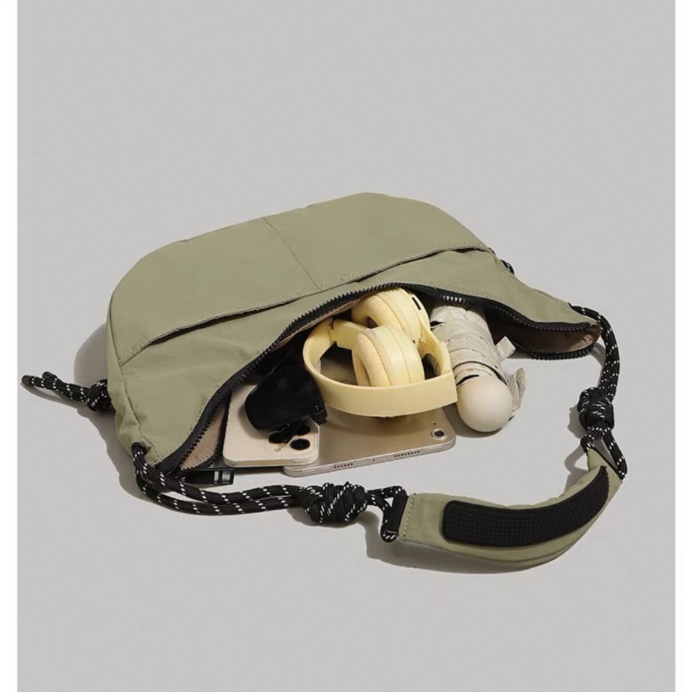 大容量腋下包新款百搭通勤餃子包时尚潮流單肩斜挎兩用包深綠-細節圖2