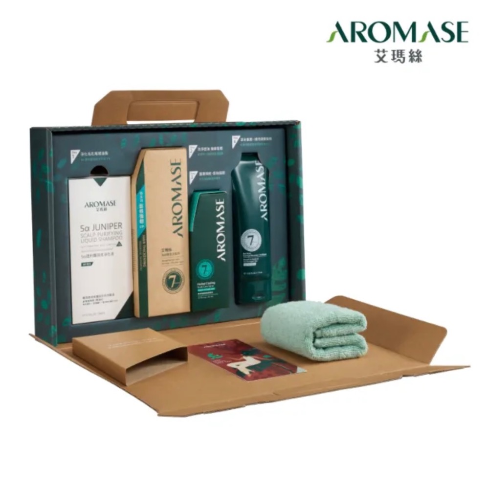 ￼￼Aromase 艾瑪絲 根本療癒自然煥新禮盒(淨化液260mL+洗髮精400mL+養髮液115mL+髮質修護素175-細節圖6