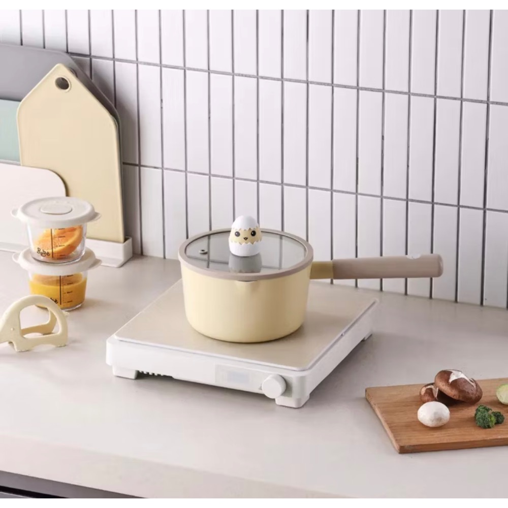 NEOFLAM 小蛇系列鑄造鍋具兩件組-單柄湯鍋+玻璃蓋16公分(IH爐可用鍋/非鐵氟龍不沾塗層)-細節圖4