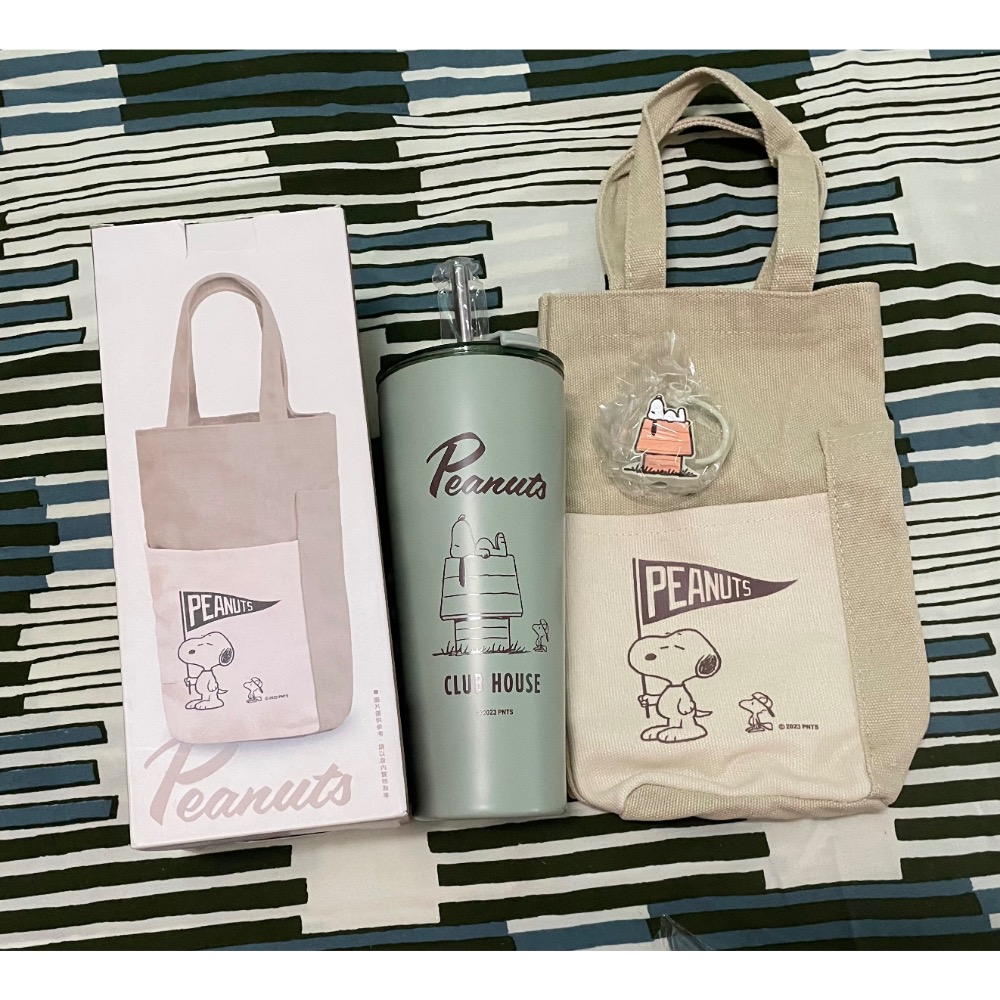 史努比悠活真空保溫杯吸管提袋組600ml-細節圖2
