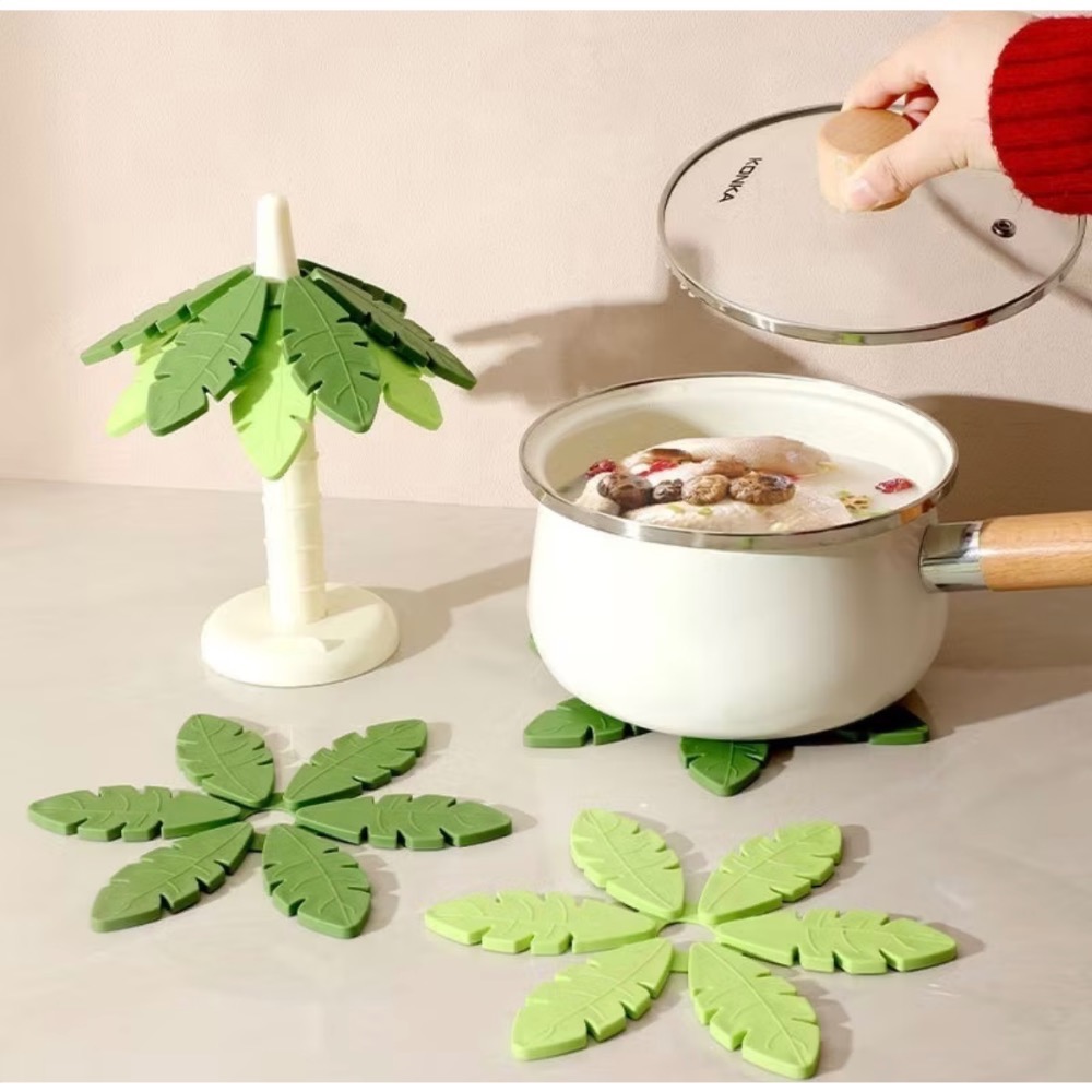 3M椰子樹隔熱墊 矽膠桌墊 耐高溫 可折叠  加厚防燙墊 手機支架 矽膠杯墊 餐桌耐熱墊 隔熱墊 鍋墊-細節圖6