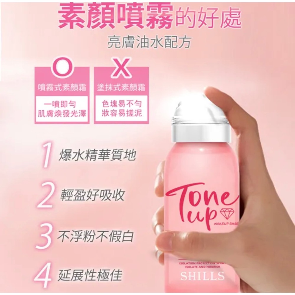 短效期特價SHILLS 舒兒絲 裸嫩光水漾素顏防曬噴霧(防曬SPF50★★★★/身體美白噴霧)-細節圖5
