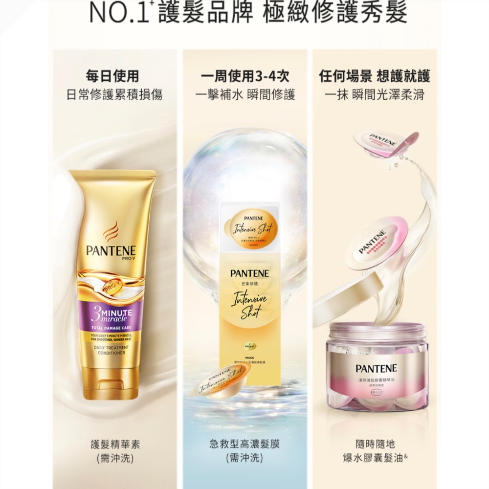 PANTENE 潘婷 膠囊護髮精華油1顆(爆水膠囊髮油/免沖洗護髮)-細節圖10