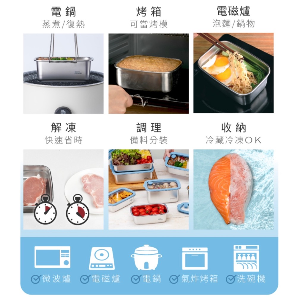 CookPower 鍋寶 匠造2代鮮盾pro可微波不鏽鋼保鮮盒(上蓋可微波)-細節圖8
