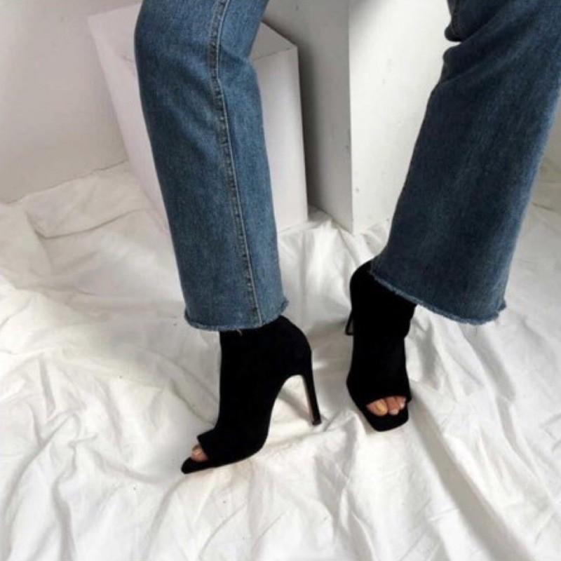 現貨一雙 魚口細跟靴 小腳福利-細節圖5