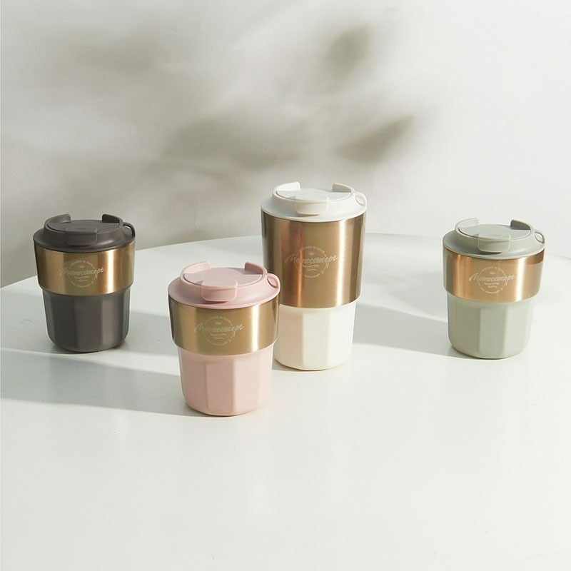 momoconcept 日本幾何棱線保溫咖啡杯 460mL(桃子慕斯/岩井茶/純白奶油)-細節圖6