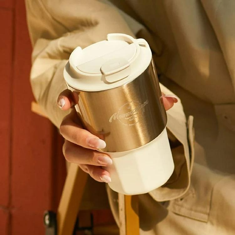 日本 MOMOconcept 幾何棱線保溫咖啡杯 咖啡保溫杯 不鏽鋼咖啡杯-細節圖2