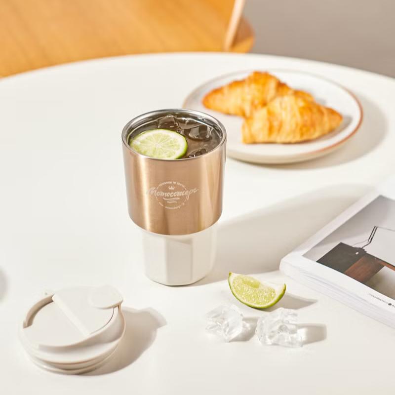 【日本 MOMOconcept】momoconcept 幾何棱線保溫咖啡杯 咖啡保溫杯 不鏽鋼咖啡杯-細節圖6