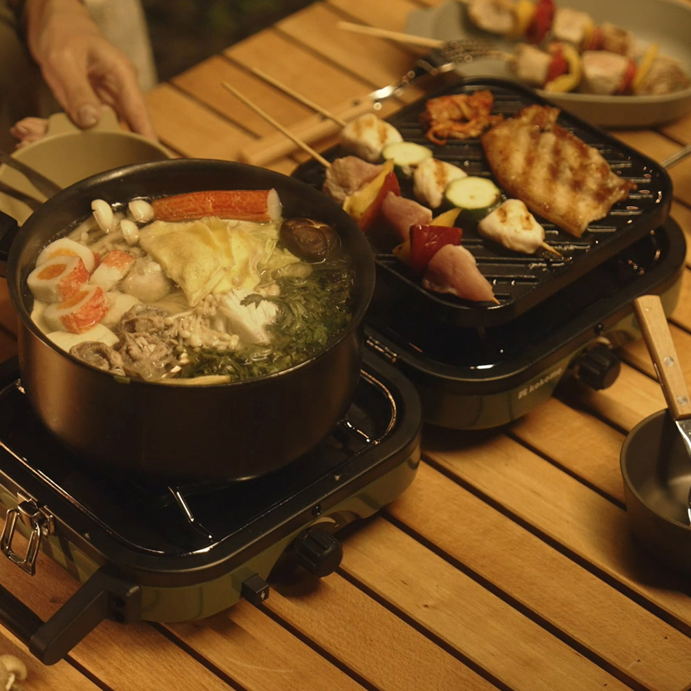 日本 KOKOMO 貝殼爐 便攜折疊雙口瓦斯爐 KO-L2022-細節圖7