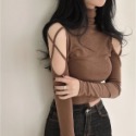 性感鏤空露肩短款上衣-規格圖6