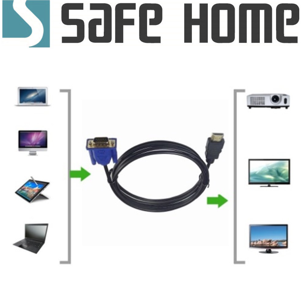 SAFEHOME HDMI轉VGA線 高清HDTV到主機視頻連接線 3米長 CA3305-細節圖2