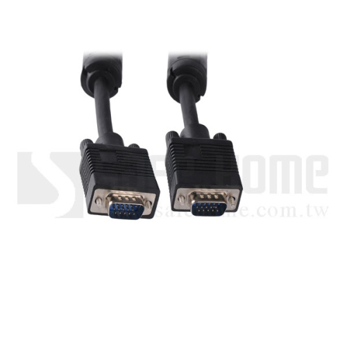SAFEHOME VGA 15PIN 抗噪磁環設計 螢幕連接線/延長線 公對公 10M CC0108