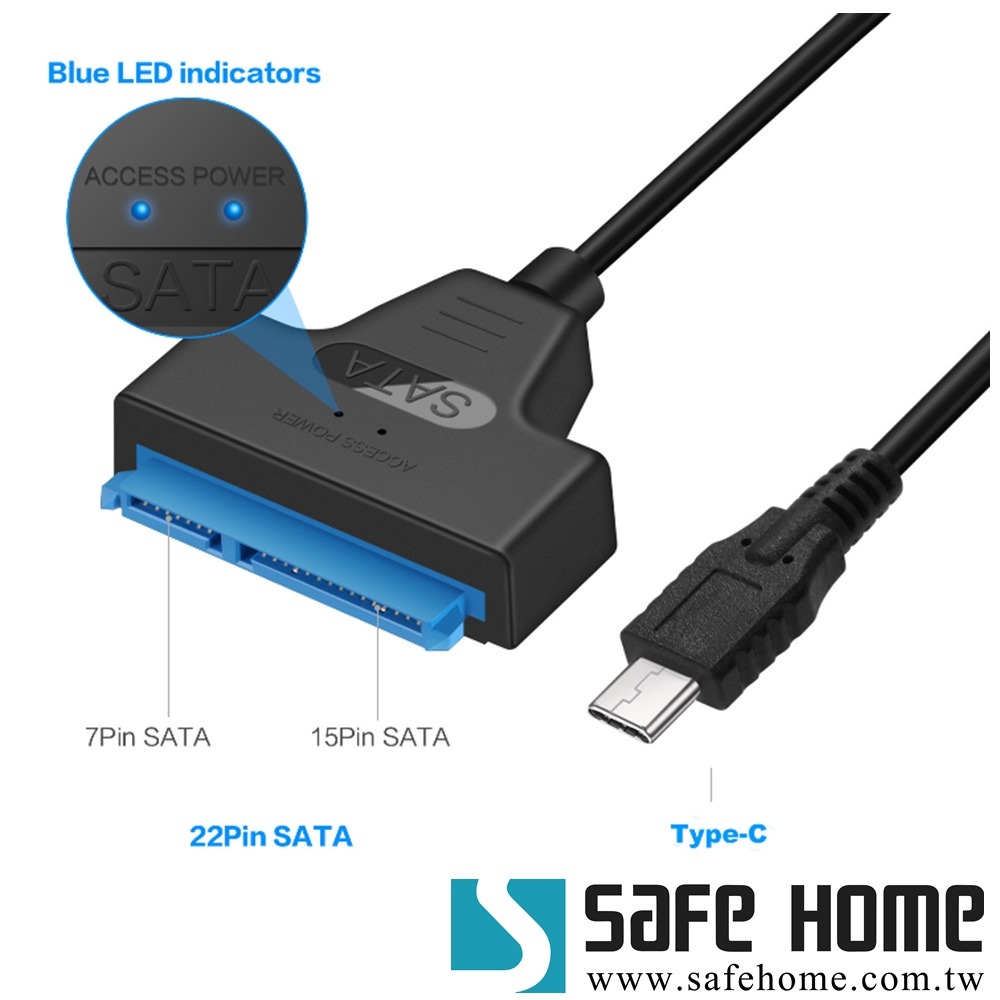 USB TYPE-C 轉 SATA3 轉接線，免趨動，支援 UASP，將2.5吋硬碟變外接硬碟 CC1801-細節圖2