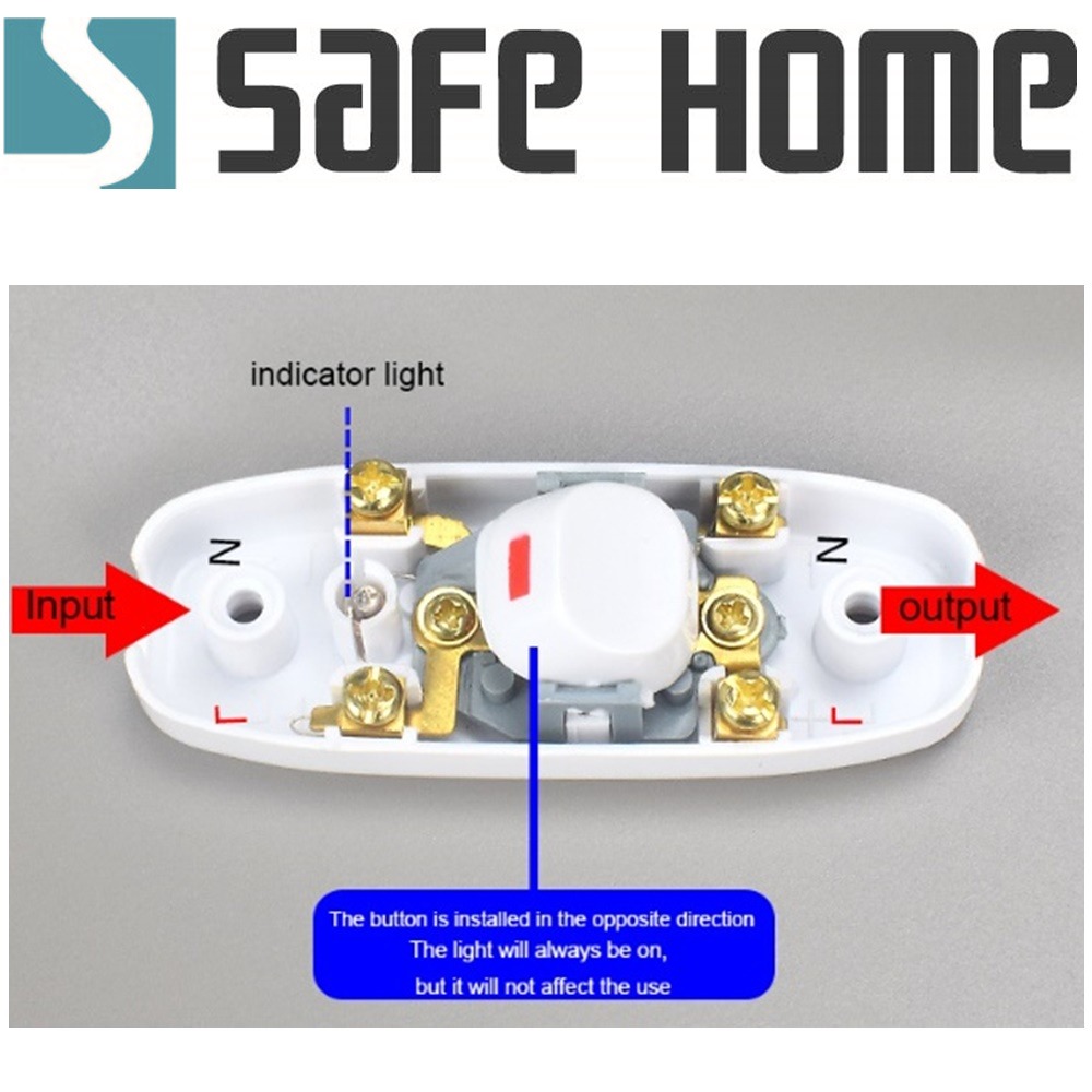 SAFEHOME 家用床頭開關 小開關按鈕 中途開關 單控型 老式開關帶指示燈 CP0114-細節圖3