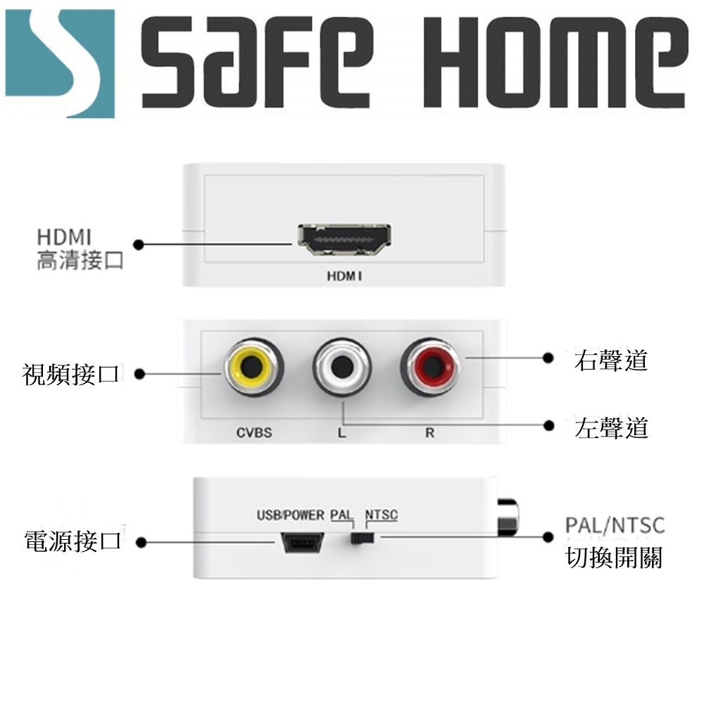 SAFEHOME HDMI轉AV轉換器 電視盒接老電視轉換盒 三色RCA老電視可用 SCHA-01-細節圖5