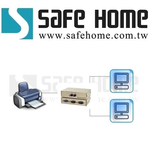 SAFEHOME DB9 RS232 印表機手動雙向 1對 2 切換器 SD9102-細節圖2