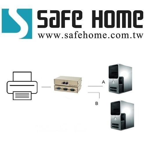 SAFEHOME DB9 RS232 印表機手動雙向 1對 2 切換器 SD9102-細節圖3
