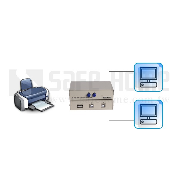 SAFEHOME 手動 1對2 USB切換器，輕鬆分享印表機/隨身碟等 USB設備 SDU102-細節圖2