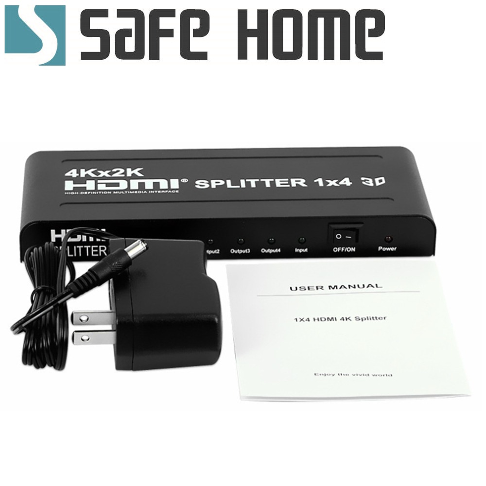 SAFEHOME HDMI分配器 1進4出 高清顯示器 一分4 視頻分頻器 4K版 SPLITTER SHP4K104-細節圖5