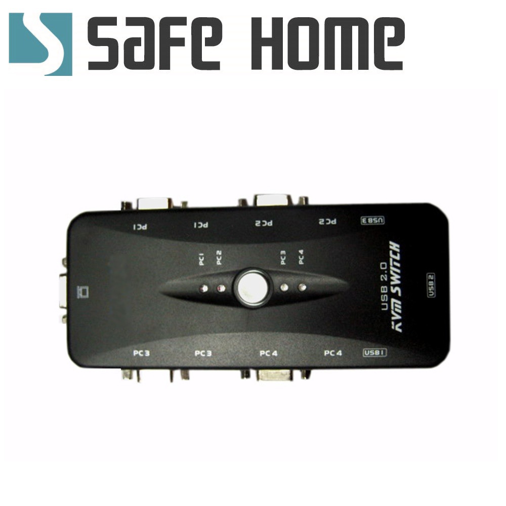 SAFEHOME USB KVM 1對4 手動切換器 可用一組螢幕、鍵盤、滑鼠操作四台電腦-細節圖2