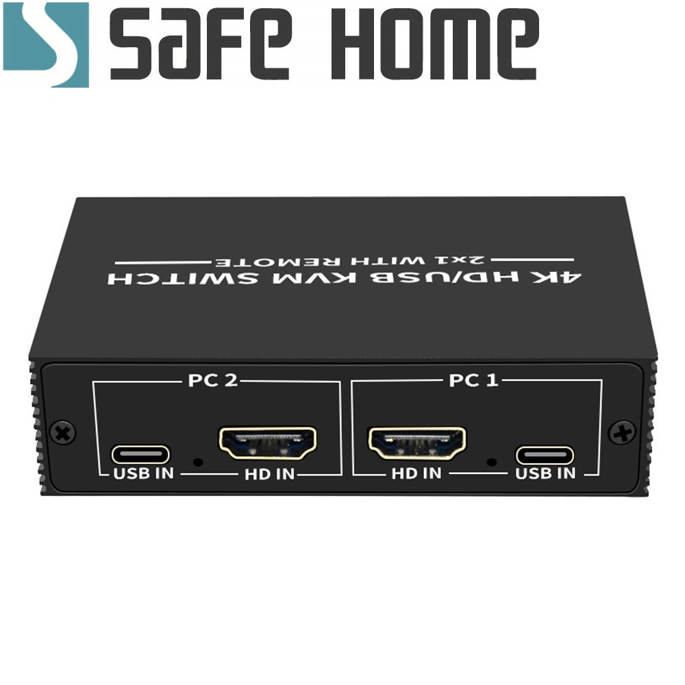 USB 4K HDMI KVM 1對2手動切換器 用一組HDMI螢幕、USB鍵盤/滑鼠操作兩台電腦附控制器 SKH102-細節圖2