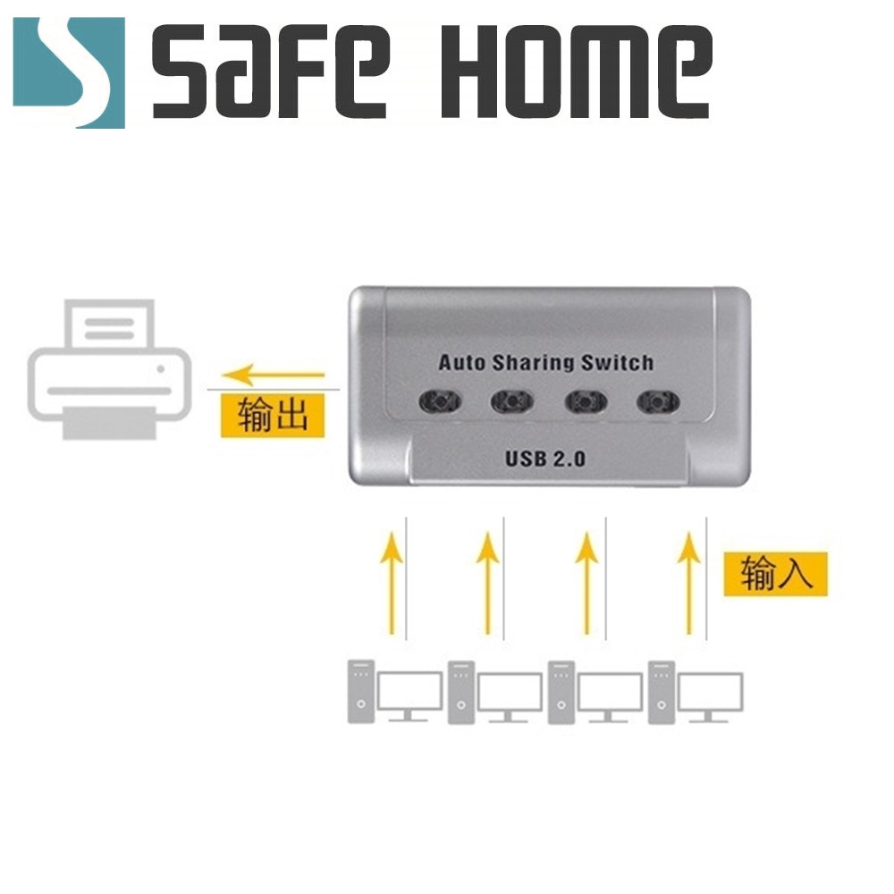 SAFEHOME 自動/手動 1對4 USB切換器，輕鬆分享印表機/隨身碟等 USB設備 SDU104A-A-細節圖4