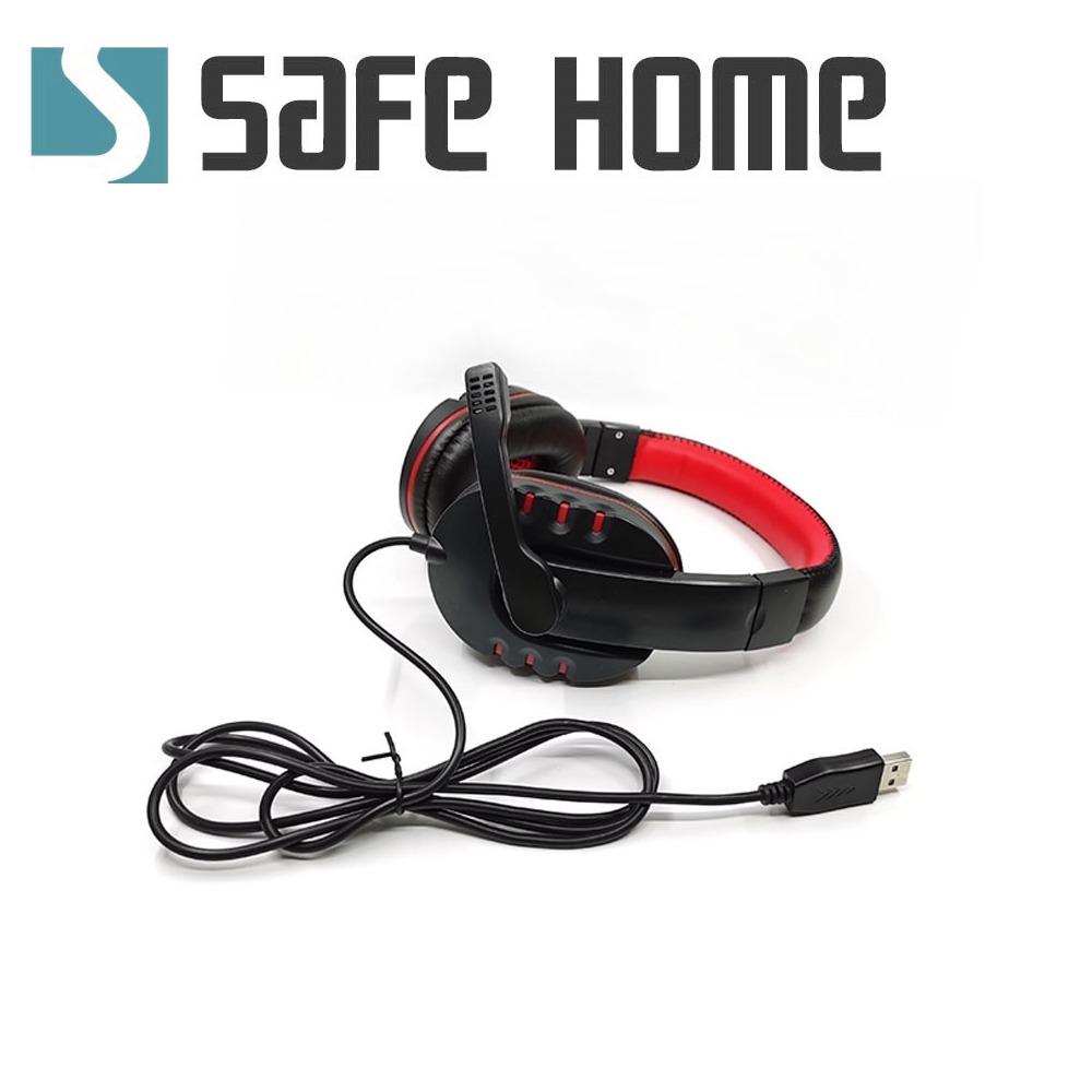 SAFEHOME 全罩式耳機麥克風 USB 超重低音 立體聲 可伸縮 強化支架更堅固 EU04-細節圖2