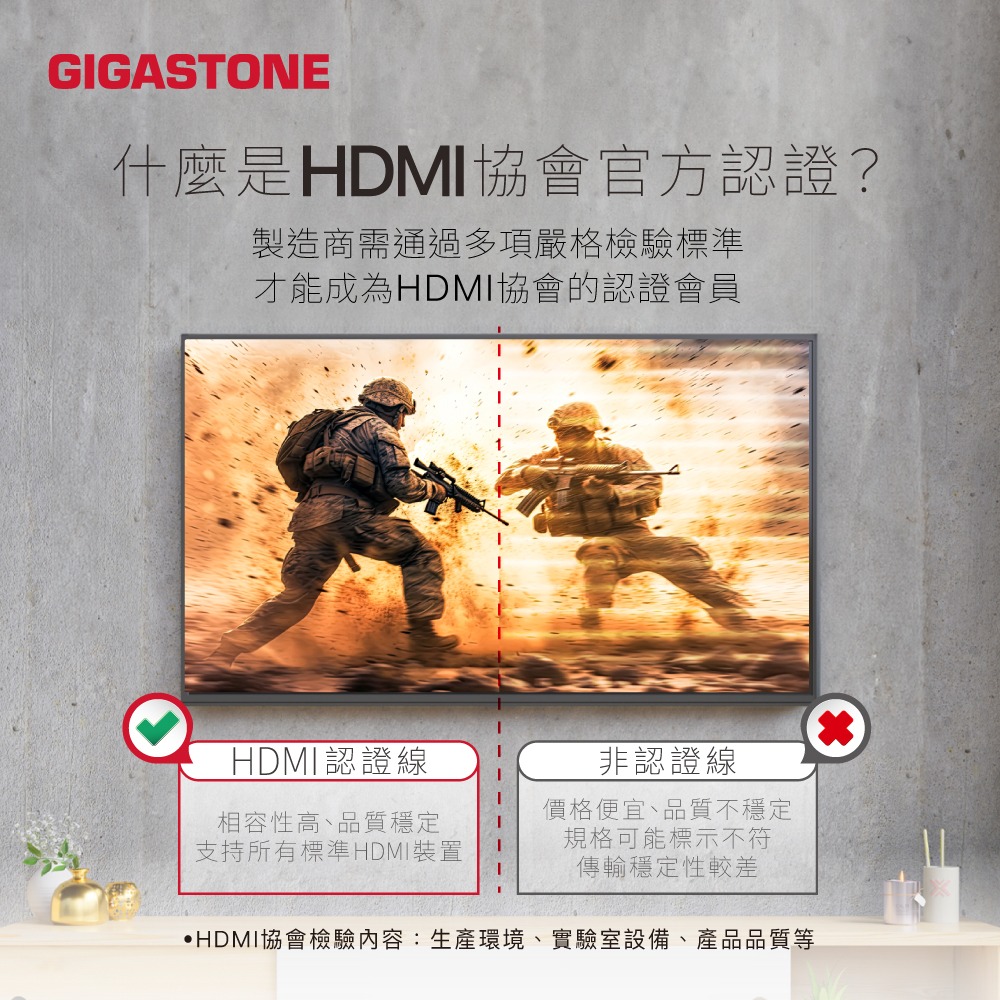 GIGASTONE HH-2300B HDMI 2.0 2M 4K 60Hz 高速影音傳輸線 白金認證 GJ67295-細節圖3
