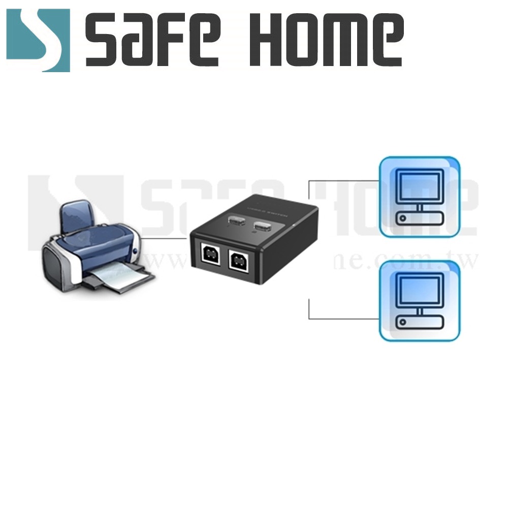 SAFEHOME 自動/手動 1對2 USB切換器，輕鬆分享印表機/隨身碟等 USB設備 附2條線 SDU102A-B-細節圖5