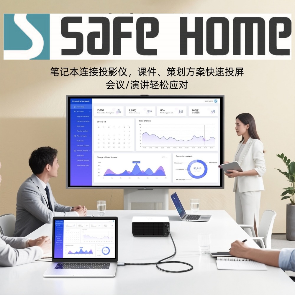 SAFEHOME 8K 高清 HDMI 線 2.1版 連接延長線 編織 鍍金接頭 1米長 CH0302A-細節圖2