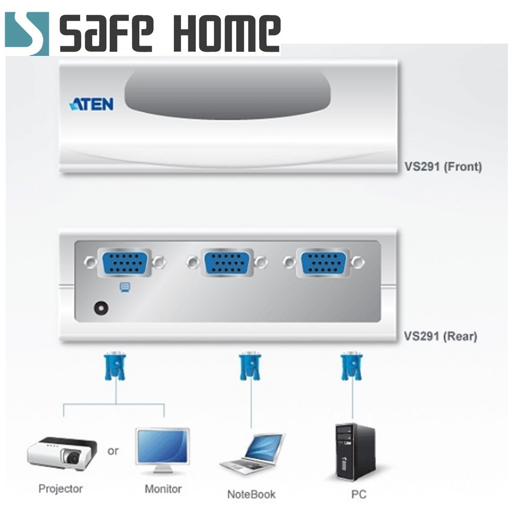 SAFEHOME ATEN 宏正 VS291 2埠視訊切換器 VGA SWITCH GA8639-細節圖3