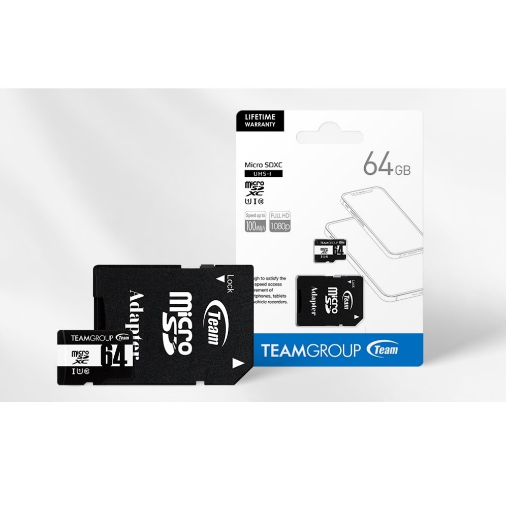 TEAM 十銓 64GB Micro SDHC U1 C10記憶卡 含轉卡 DTUSDH64GCL10U03-細節圖7