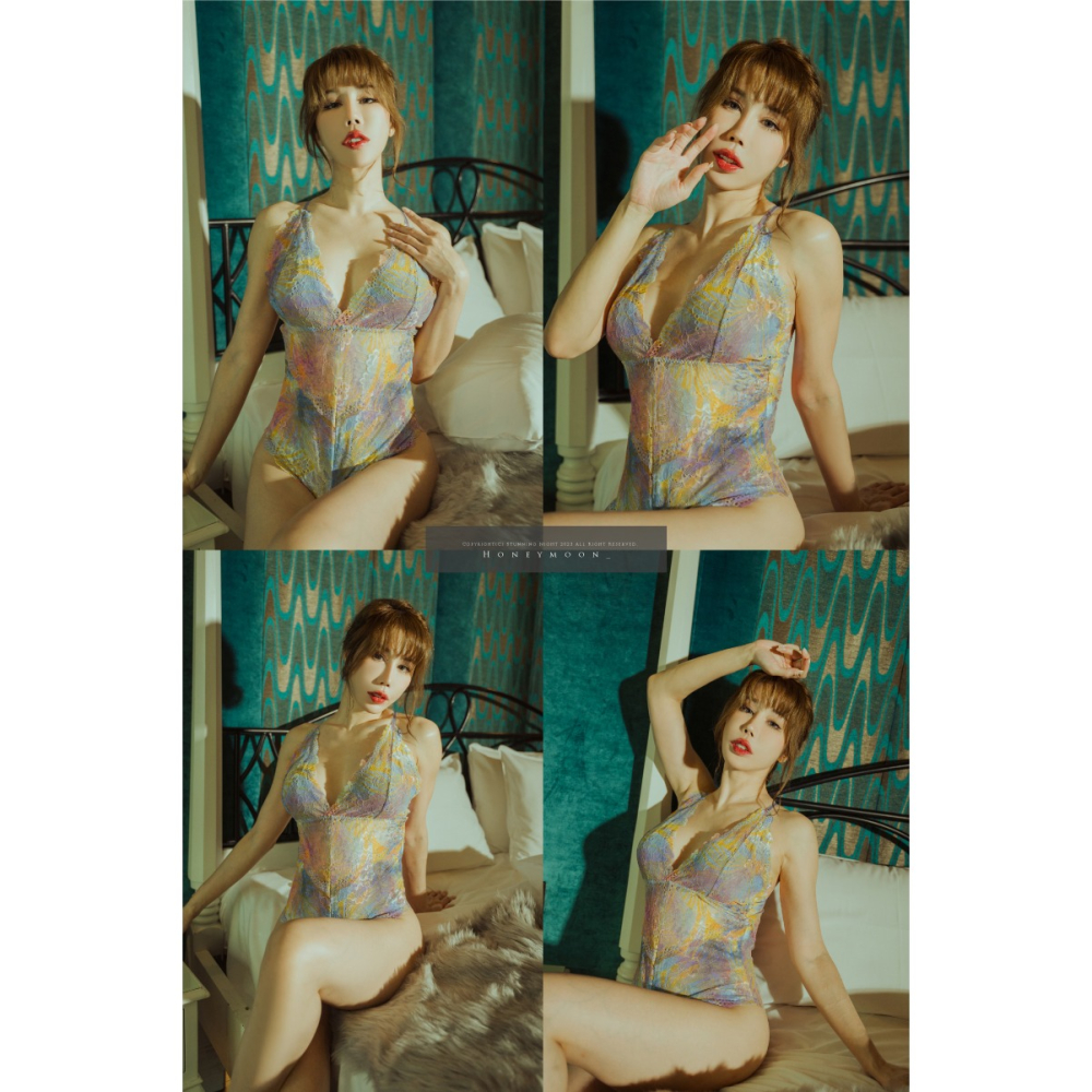 100公斤以內可穿☆彩虹光染特殊色性感連體衣☆蜜月假期【BK-143】-細節圖3