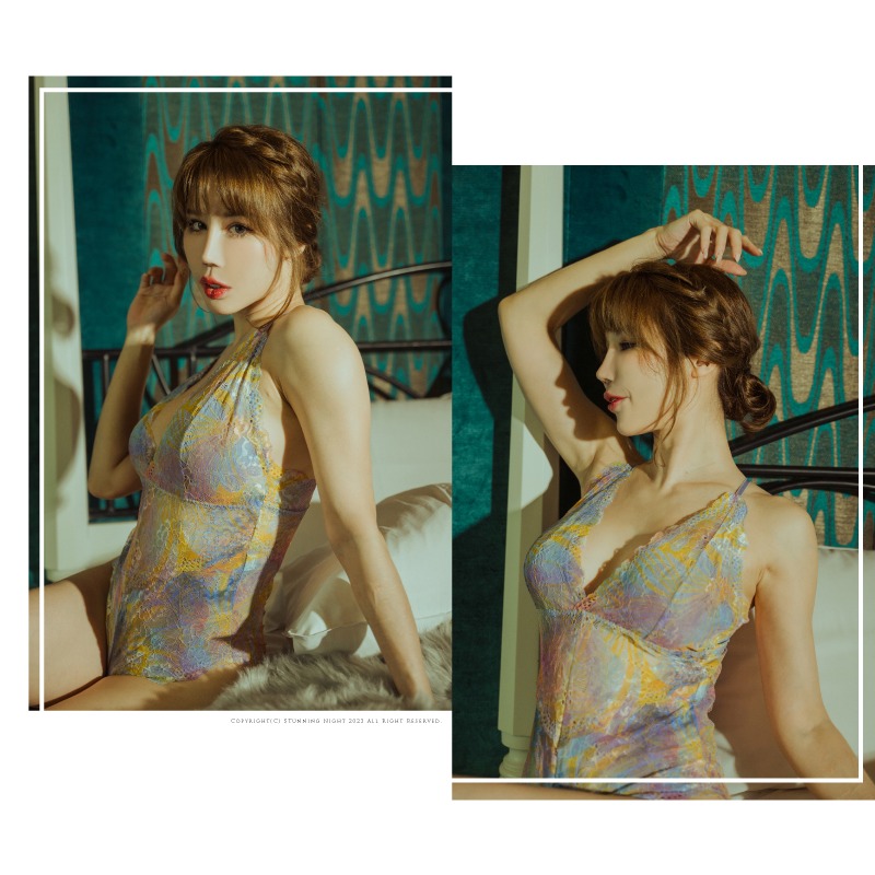 100公斤以內可穿☆彩虹光染特殊色性感連體衣☆蜜月假期【BK-143】-細節圖4