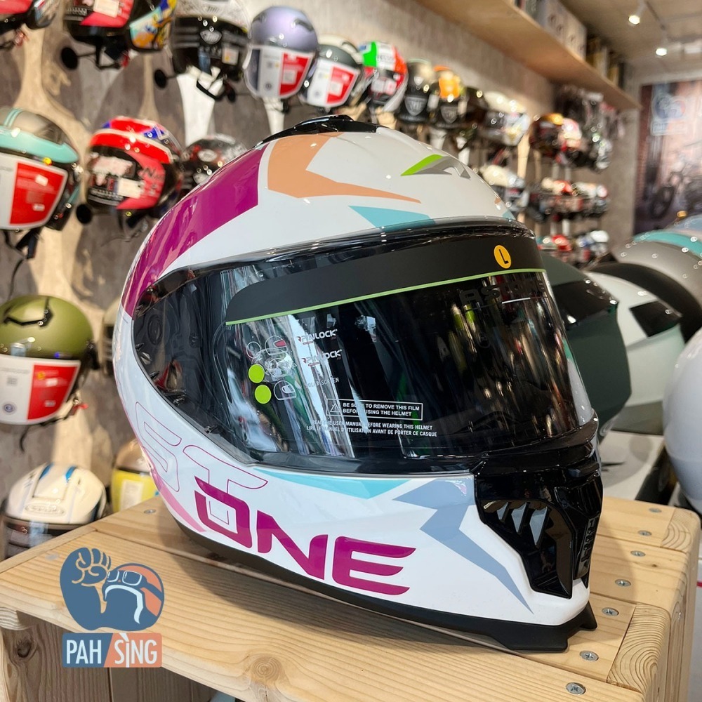[嘉義安全帽] ASTONE GT6 YB2 白/桃 內墨鏡 全罩 BG6 小帽殼(S/M) 免運優惠-細節圖2