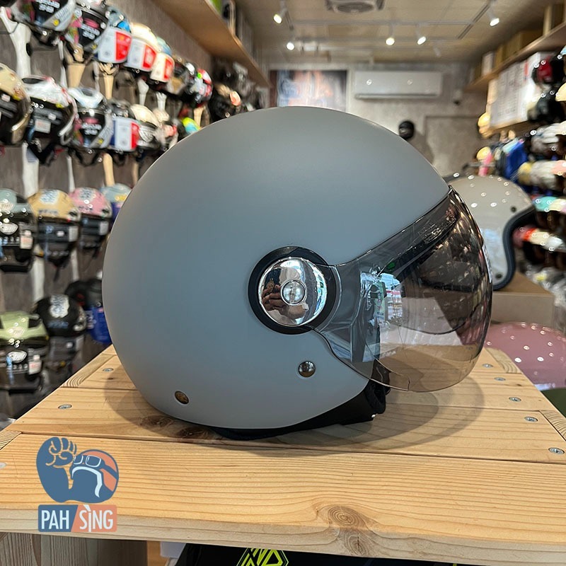 [嘉義安全帽] Penguin 海鳥 781 復古素色飛行帽 霧灰 消光灰 SEAGULL-細節圖2