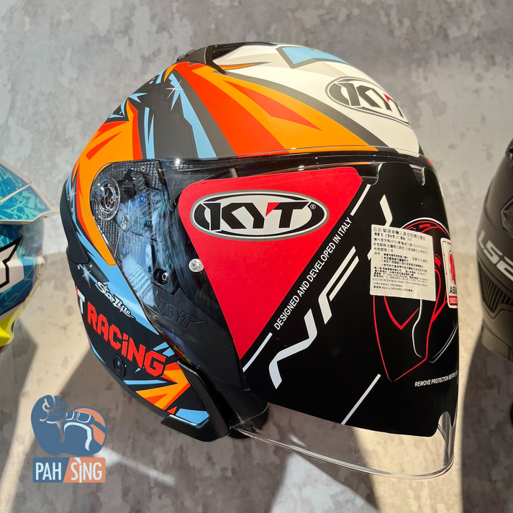 [嘉義安全帽] KYT NFJ 內墨鏡 四分之三 選手彩繪 #5橘 免運 XL 2XL-細節圖3