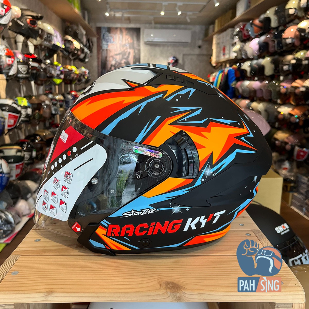 [嘉義安全帽] KYT NFJ 內墨鏡 四分之三 選手彩繪 #5橘 免運 XL 2XL-細節圖4