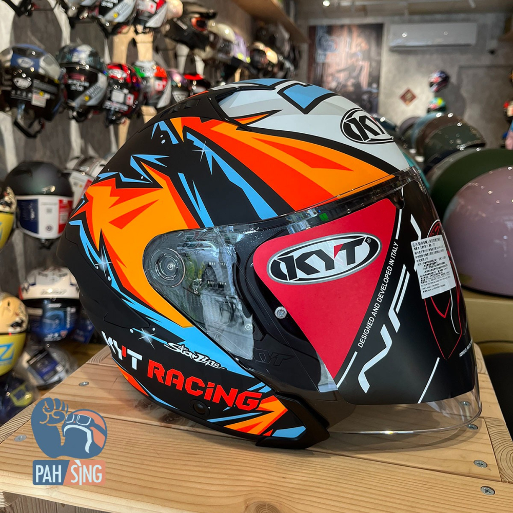 [嘉義安全帽] KYT NFJ 內墨鏡 四分之三 選手彩繪 #5橘 免運 XL 2XL-細節圖5