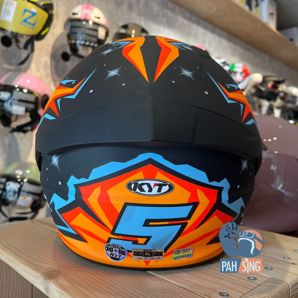 [嘉義安全帽] KYT NFJ 內墨鏡 四分之三 選手彩繪 #5橘 免運 XL 2XL-細節圖7
