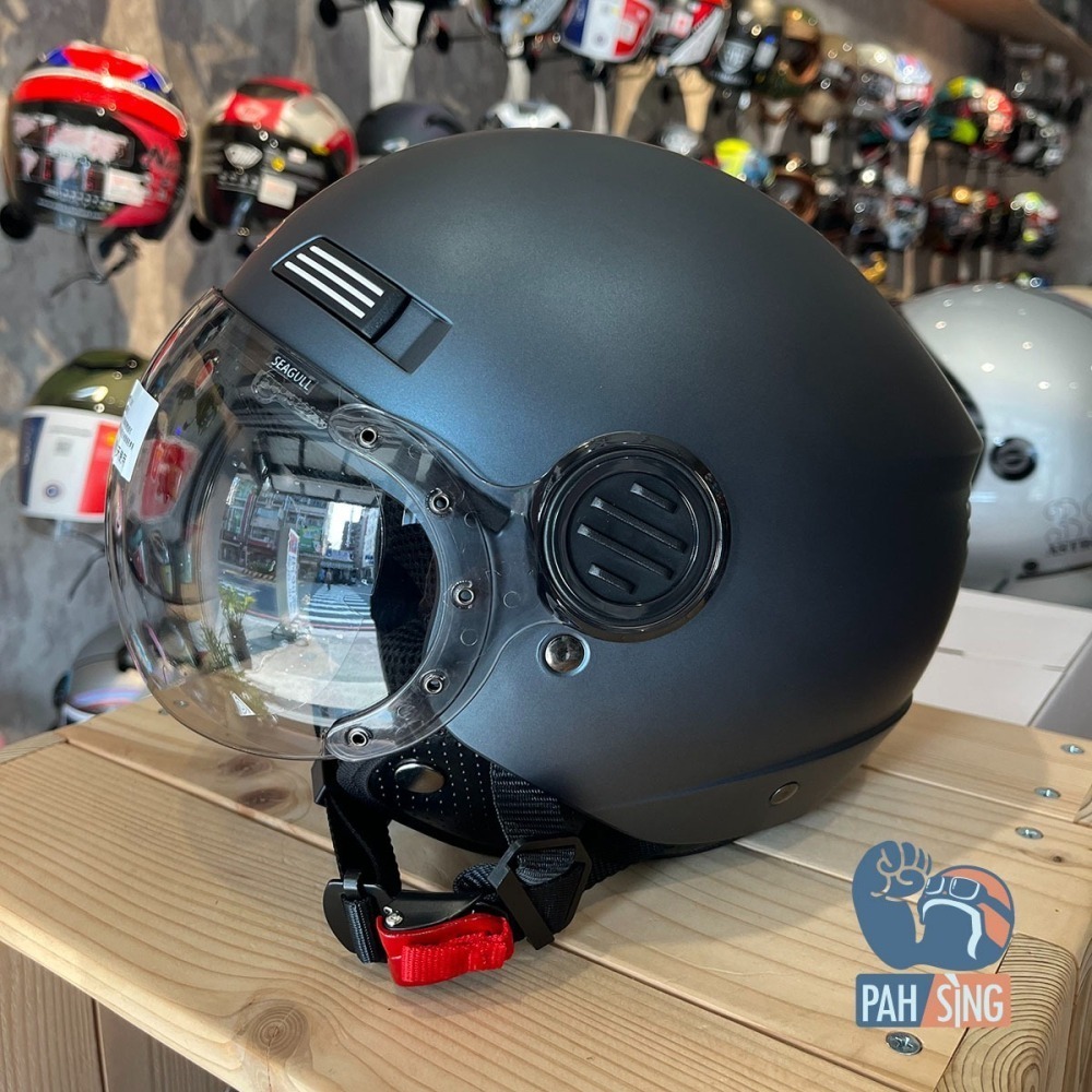 [嘉義安全帽] Penguin 海鳥 107 通風飛行帽 霧黑 _海鷗 SEAGULL-細節圖3