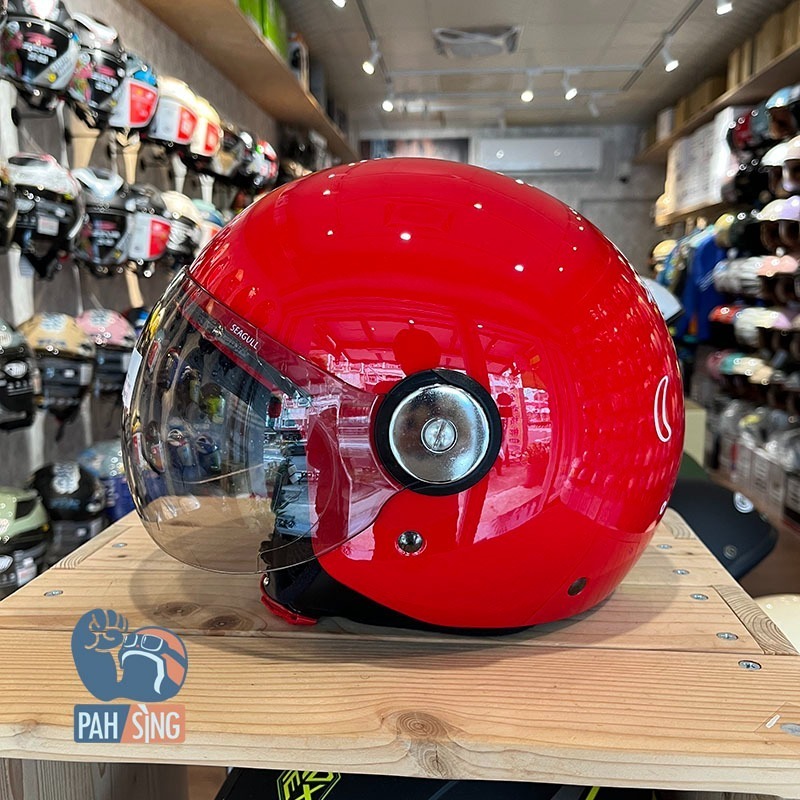 [嘉義安全帽] Penguin 海鳥 781 貓 紅色 復古飛行帽 SEAGULL 貓貓安全帽-細節圖2