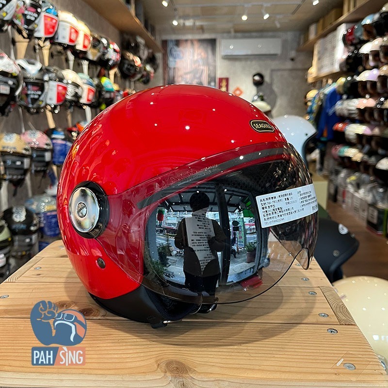 [嘉義安全帽] Penguin 海鳥 781 貓 紅色 復古飛行帽 SEAGULL 貓貓安全帽-細節圖3