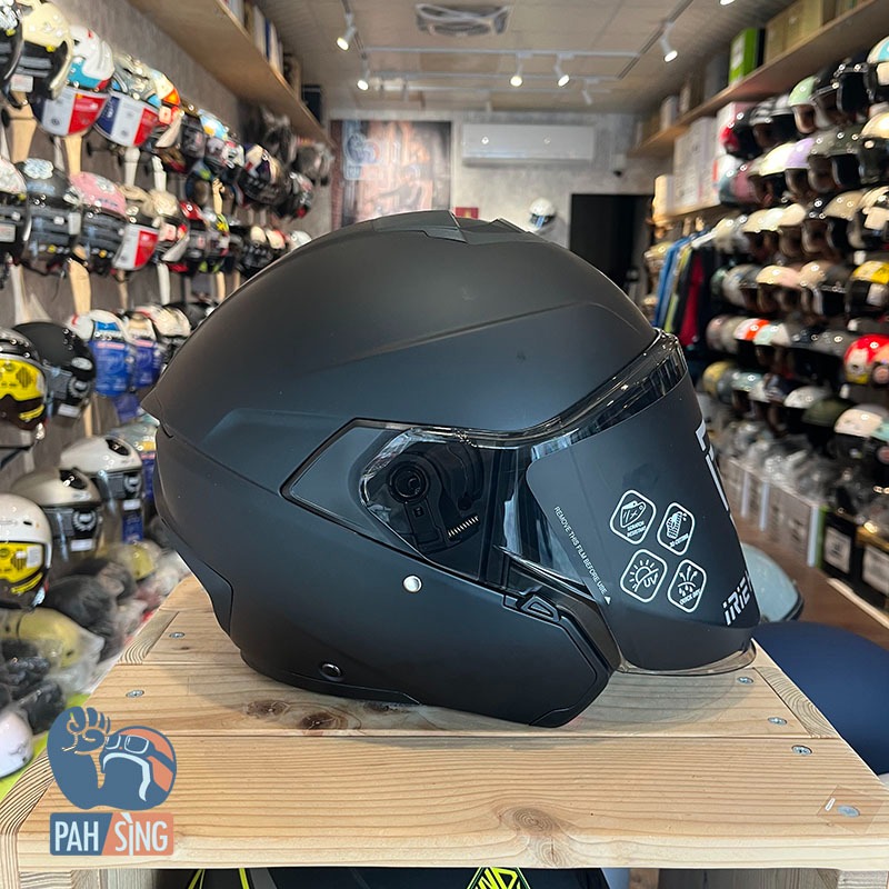 [嘉義安全帽] IRIE NOVA 2.0 消光黑 小帽殼 再贈淡茶鏡片 四分之三 內墨鏡 安全帽-細節圖2