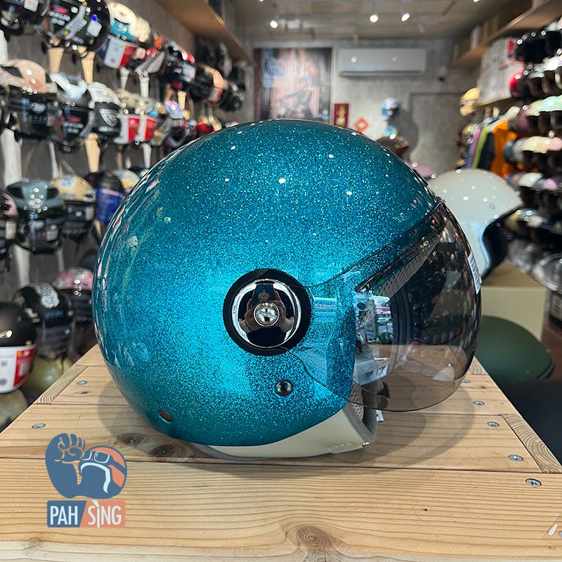 [嘉義安全帽] Penguin 海鳥 781 金蔥藍飛行帽 GOGORO同款 SEAGULL 亮蔥藍-細節圖3