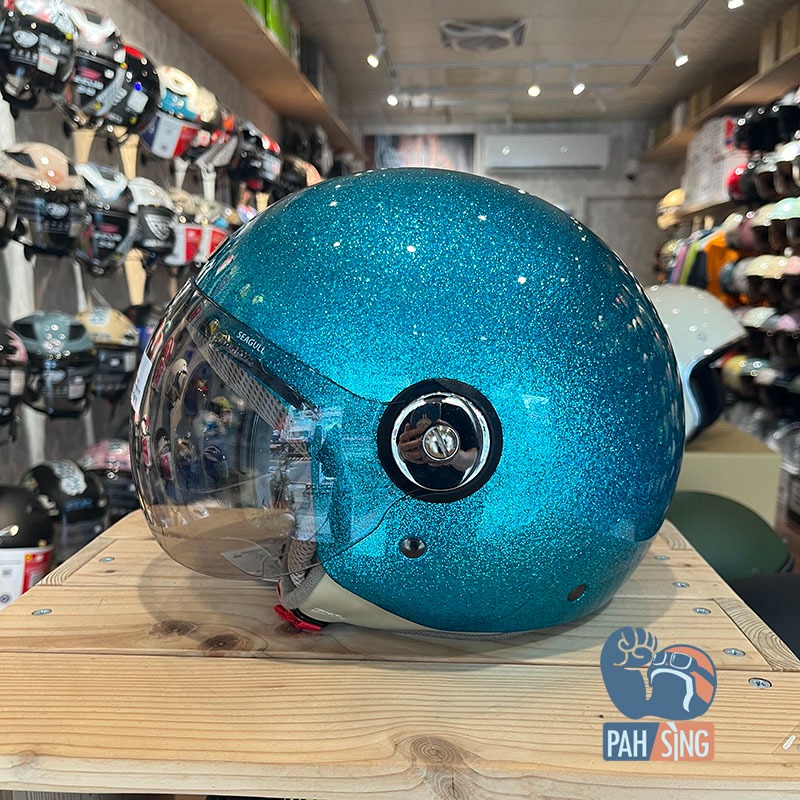 [嘉義安全帽] Penguin 海鳥 781 金蔥藍飛行帽 GOGORO同款 SEAGULL 亮蔥藍-細節圖4