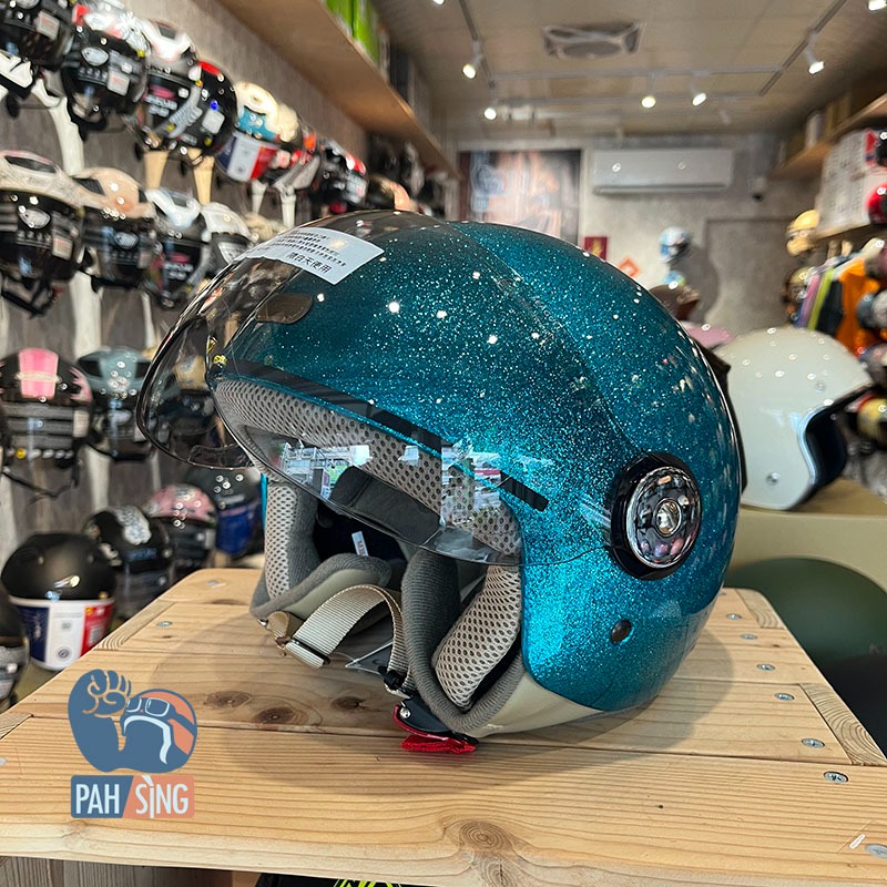 [嘉義安全帽] Penguin 海鳥 781 金蔥藍飛行帽 GOGORO同款 SEAGULL 亮蔥藍-細節圖6