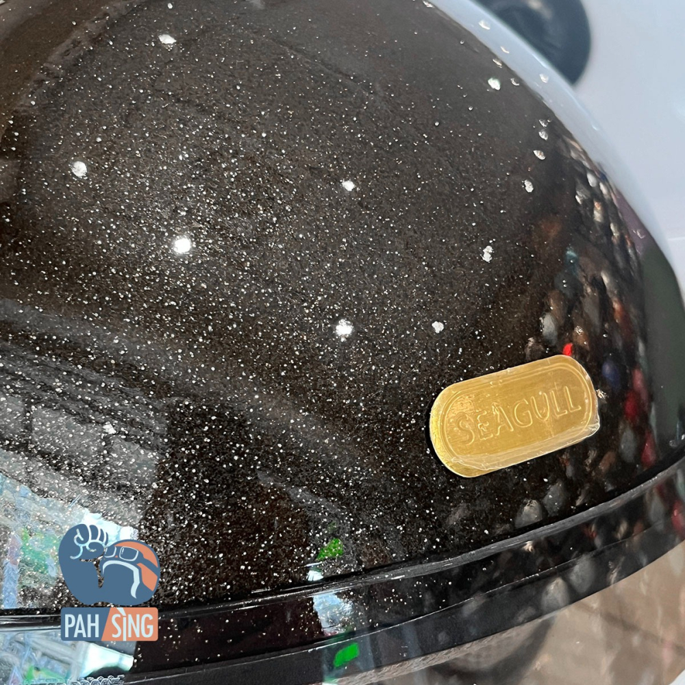 [嘉義安全帽] Penguin 海鳥 781 金蔥黑飛行帽 GOGORO同款 SEAGULL 亮蔥黑-細節圖2